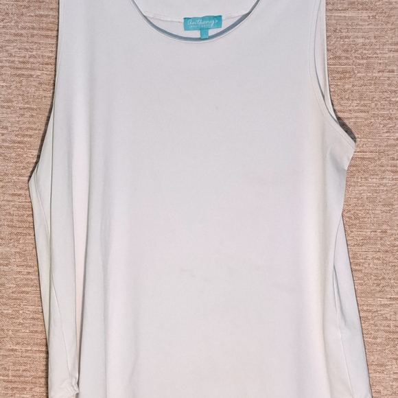 Anthony's Resort wear White Sleeveless Tank Top Size L #154 - Picture 1 of 4